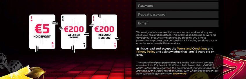Energy Casino Bonus